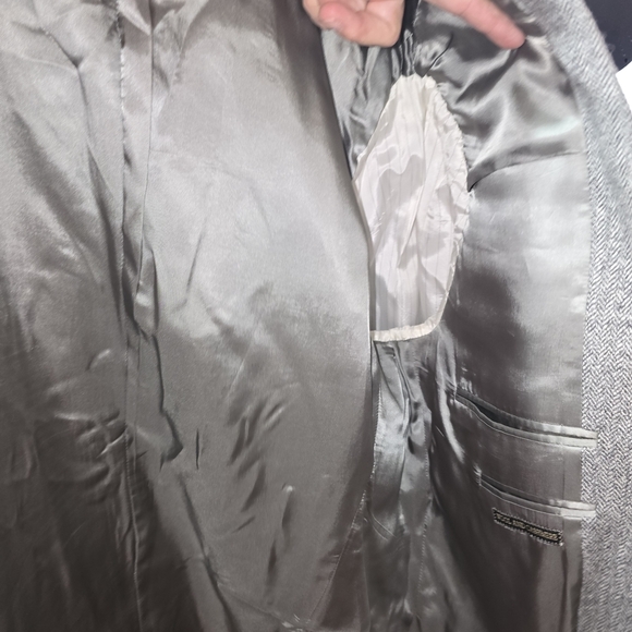 Corneliani C C Collection Wool Cashmere Gray Blazer Herringbone Mens Size 40R - Picture 10 of 12